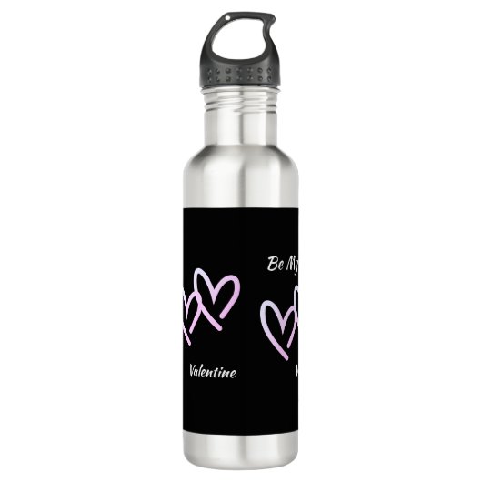 Seien Sie mein Valentine Triple Heart Edelstahlflasche (Vorderseite)
