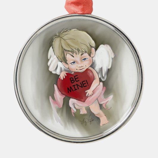 Seien Sie mein Valentiner Premium Runder Ornament (Vorne)