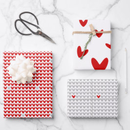 Seien Sie mein Valentiner Strick Herz Geschenkpapier Set