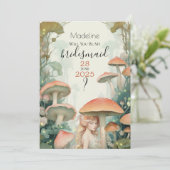Seien Sie mein verzaubertes Waldland mit Bridesmäd Einladung (Stehend Vorderseite)
