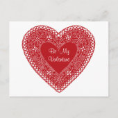 Seien Sie mein Vintages Spitzenherz Postkarte (Vorderseite)