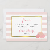 Seien Sie meine BlumenGirl-Karte | Rosa Streifen B Einladung (Rückseite)