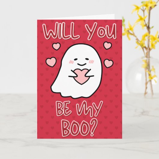 Seien Sie meine Boo Valentine Card Karte (Gelbe Blume)