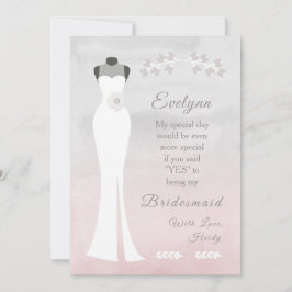 Seien Sie meine Brautjungfrau - Weißes Brautkleid  Karte