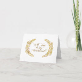 Seien Sie meine Bridesmädchen, die Gold-Blume in L Einladung
