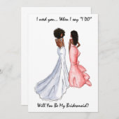 Seien Sie meine Bridesmaid Card - Afro American - Einladung (Vorne/Hinten)