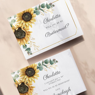 Seien Sie meine Bridesmaid Eucalyptus Sonnenblume  Einladung