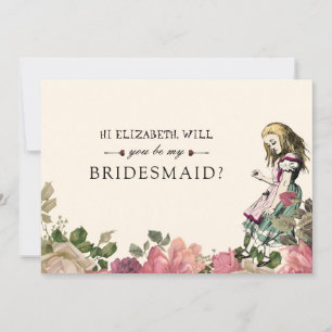 Seien Sie meine Bridesmaid Floral Vintag Alice Won Einladung