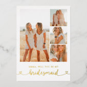 Seien Sie meine Bridesmaid Funny Foto Foil Einladu Folieneinladung (Vorderseite)