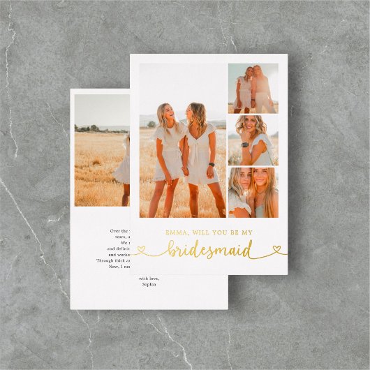 Seien Sie meine Bridesmaid Funny Foto Foil Einladu Folieneinladung