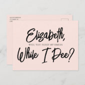 Seien Sie meine Bridesmaid Funny Peak Einladung Po (Vorne/Hinten)