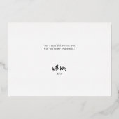 Seien Sie meine Bridesmaid Funny Pee Foil Einladun Folieneinladung (Rückseite)