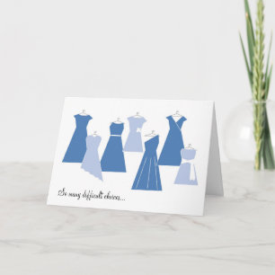 Seien Sie meine Bridesmaid-Karte (blaue Kleider) Einladung