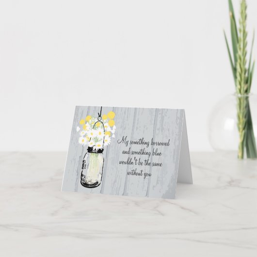 Seien Sie meine Bridesmaid - Mason Jar & Wildblume Einladung (Vorderseite)