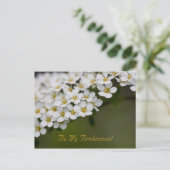 Seien Sie meine Bridesmaid Postcard Spiraea Postkarte (Stehend Vorderseite)