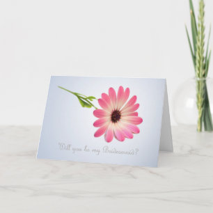 Seien Sie meine Bridesmaid - rosa daisy Card Einladung