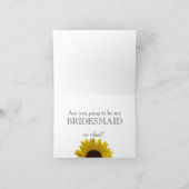 Seien Sie meine Bridesmaid rustikale Sonnenblume Einladung (Innenseite)