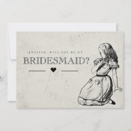 Seien Sie meine Bridesmaid Vintage Alice im Wunder Einladung
