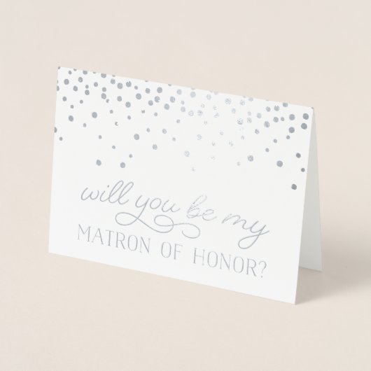 Seien Sie meine Ehrenmatrone | Personalisiertes Fo Folienkarte (Vorderseite)