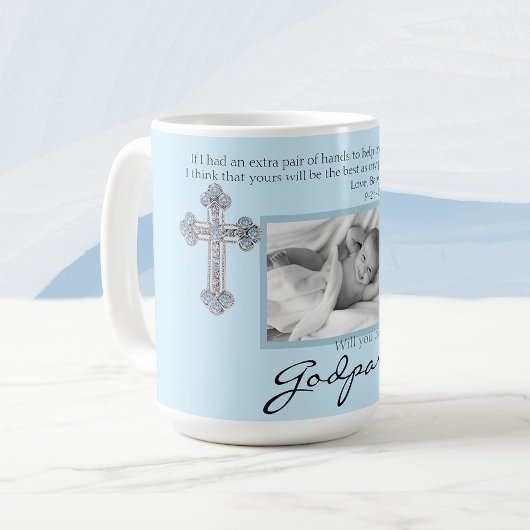 Seien Sie meine Eltern Vorschlag Blue Memorial Fot Kaffeetasse