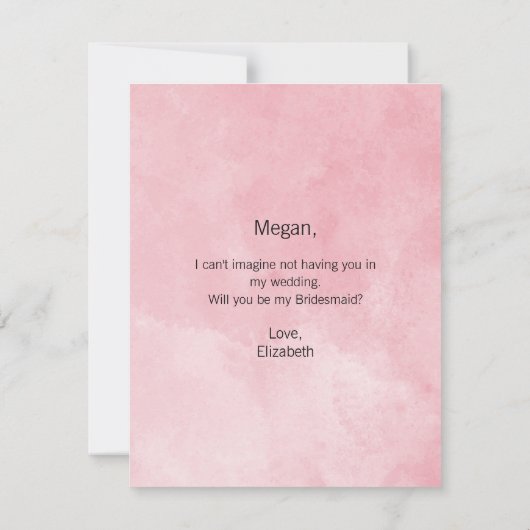 Seien Sie meine Jr. Bridesmaid Pink Peonies and Pe (Rückseite)