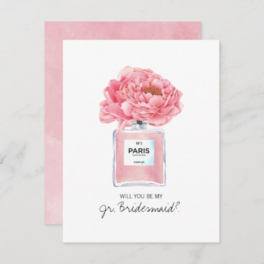 Seien Sie meine Jr. Bridesmaid Pink Peonies and Pe (Vorne/Hinten)