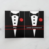 Seien Sie meine Junior Trauzeuge Card mit Tux und Einladung (Innenseite)