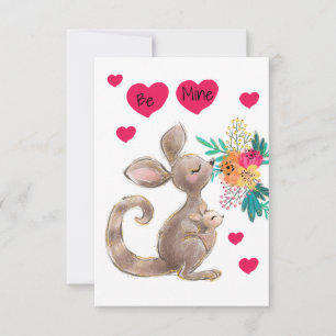 Seien Sie meine Mama & Baby Kangaroo Kinderkarte V RSVP Karte