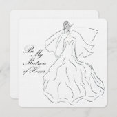 Seien Sie meine Matrone der Ehre Einladung (Vorne/Hinten)