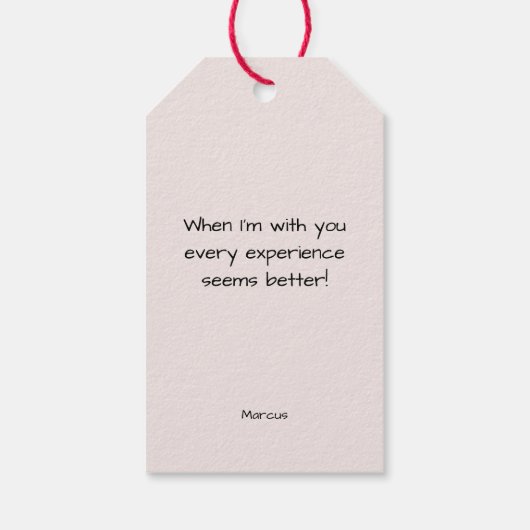 Seien Sie meine minimalen rosa Herzen Geschenkanhänger (Rückseite)