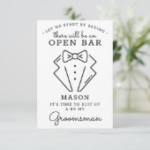 Seien Sie meine Trauzeuge Card - Funny Dankeskarte (Stehend Vorderseite)