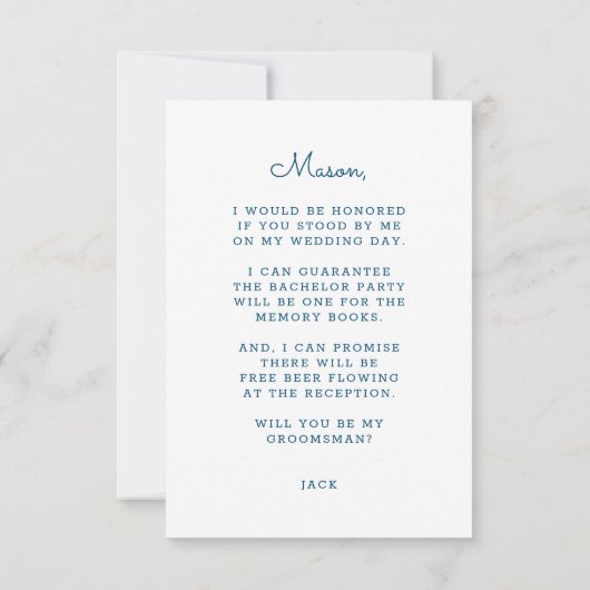 Seien Sie meine Trauzeuge Card - Funny Dankeskarte (Rückseite)