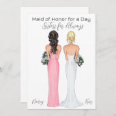 Seien Sie meine Trauzeugin-Ankündigung Einladung (Vorne/Hinten)