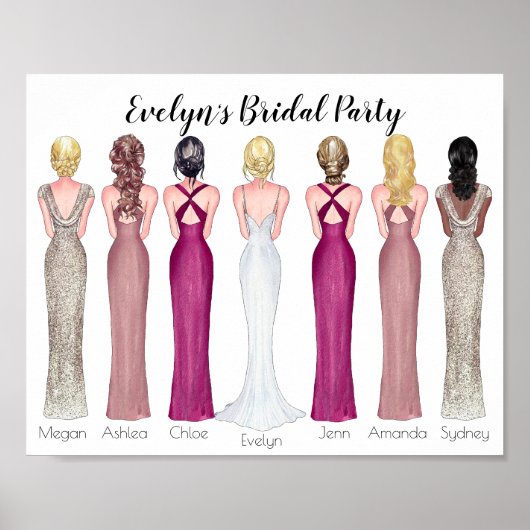 Seien Sie meine Trauzeugin-Ankündigung Poster (Vorne)