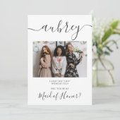 Seien Sie meine Trauzeugin Foto Moderne Einladung (Stehend Vorderseite)