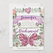 Seien Sie meine Trauzeugin im Herzen Einladung (Vorderseite)