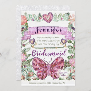 Seien Sie meine Trauzeugin im Herzen Einladung