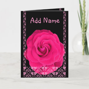 Seien Sie meine Trauzeugin - rosa Rose u. Spitze Einladung