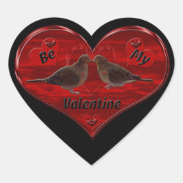 Seien Sie meine Valentine, die Tauben küsst Herz-Aufkleber