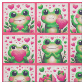 Seien Sie meine Valentine Frog Friends Stoff (Nahaufnahme)