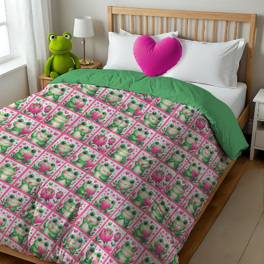 Seien Sie meine Valentine Frog Friends Stoff