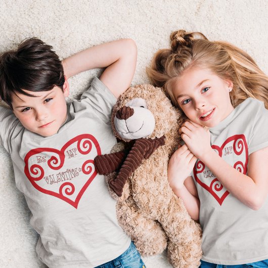Seien Sie meine Valentine Herzunisex Kinder T-Shirt
