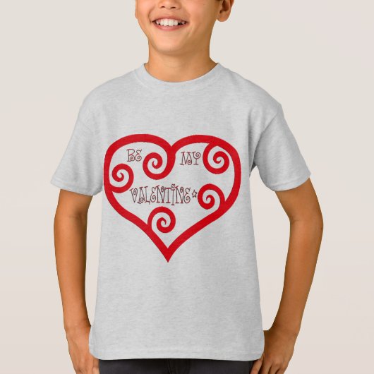 Seien Sie meine Valentine Herzunisex Kinder T-Shirt (Vorderseite)