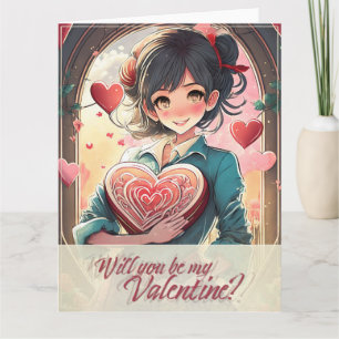 Seien Sie meine Valentine im Manga Style 31470 Karte