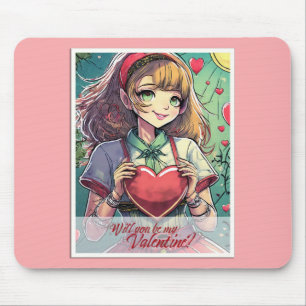 Seien Sie meine Valentine im Manga Style 33419 Mousepad
