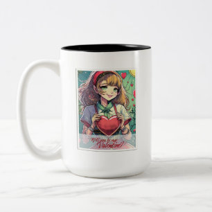 Seien Sie meine Valentine im Manga Style 33419 Zweifarbige Tasse