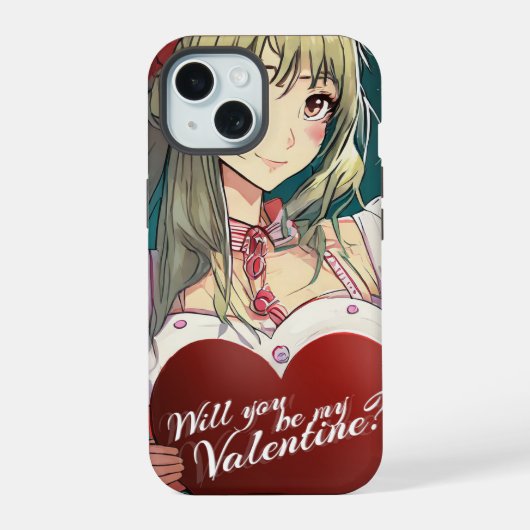 Seien Sie meine Valentine im Manga Style 33893 iPhone 15 Hülle (Rückseite)