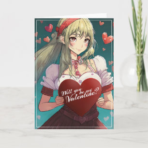 Seien Sie meine Valentine im Manga Style 33893 Karte