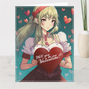Seien Sie meine Valentine im Manga Style 33893 Karte
