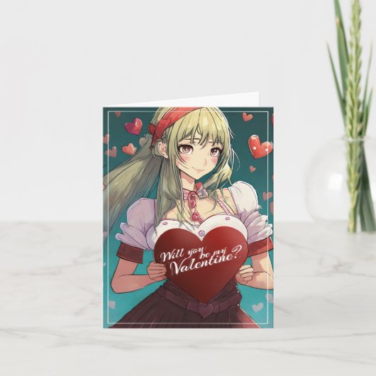 Seien Sie meine Valentine im Manga Style 33893 Karte (Vorderseite)